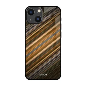 Diagonal Slash Pattern Glass Case for iPhone 14 Plus Clear Edge Elegant Surface Texture