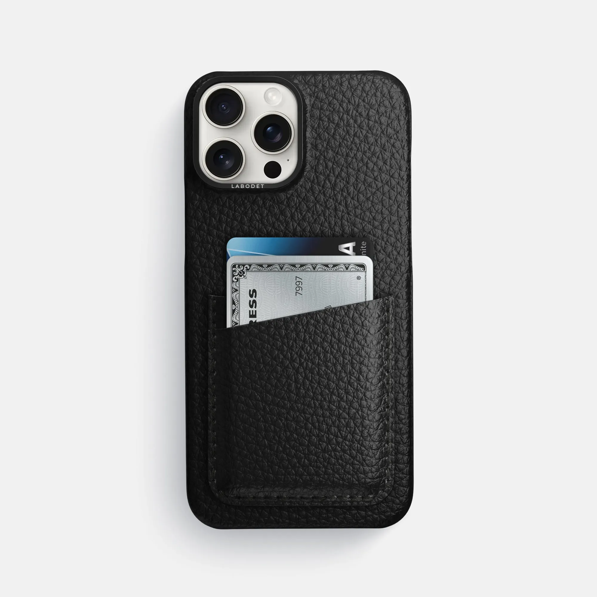 Double Card Case For iPhone 16 Pro Max In Calf Strong protection