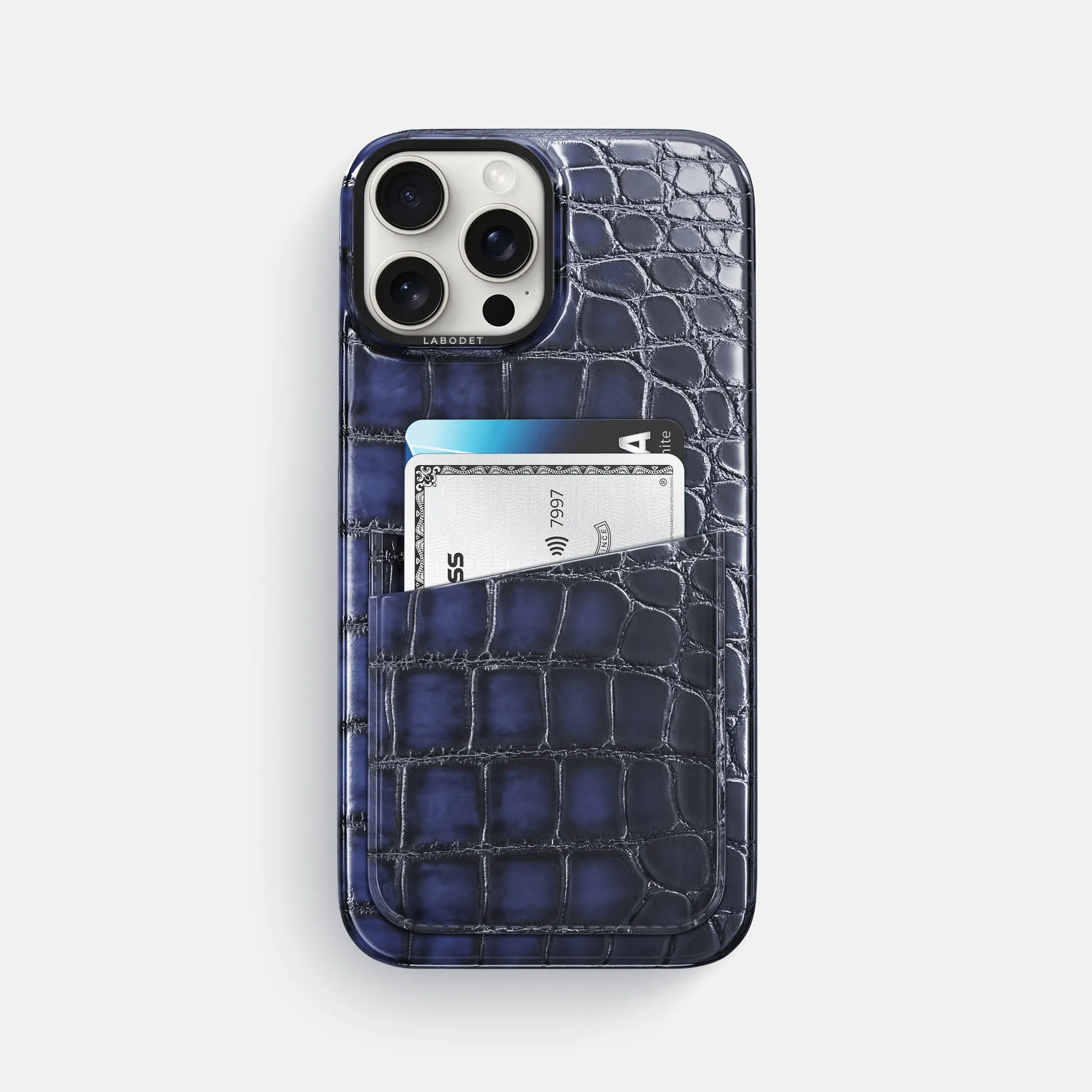 Double Card Case For iPhone 16 Pro Max In Patina Alligator Easy Access Comfort Build Layer