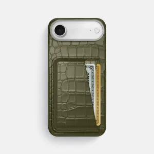 Double Card Case For iPhone 17 Air In Alligator Rugged Edge Comfort Fit