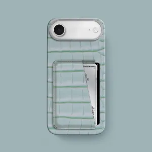 Double Card Case Mint Gum For iPhone 17 Air In Alligator Flexible Detail Design