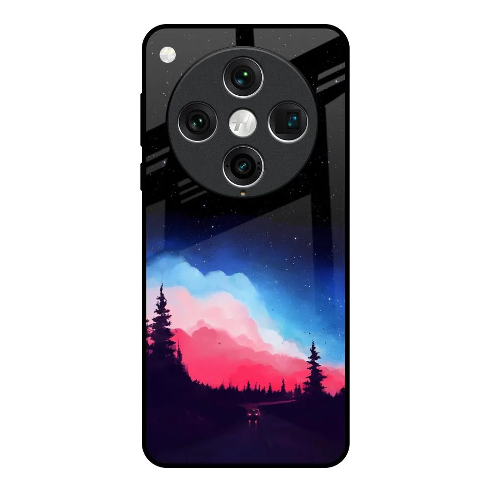 Matte Pattern Drive In Dark Glass Case For Oppo Find x8 Pro