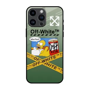 Duff Beer Glass Case for iPhone 14 Pro Max Soft Frame Durable Pattern Texture