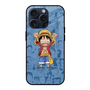 Chubby Anime Glass Case for iPhone 15 Pro Trendy Texture Finish