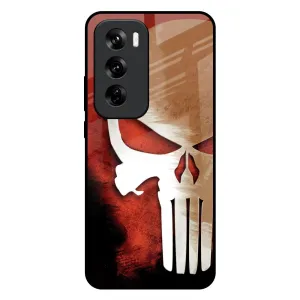Red Skull Glass Case for Oppo Reno 12 5G Creative Design