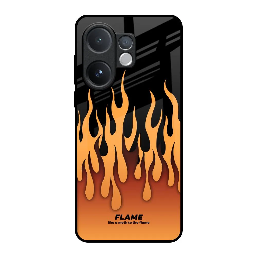 Fire Flame Glass Case for Vivo V60 5G Compact Look