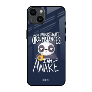 Modern Aesthetic Struggling Panda Glass Case for iPhone 14
