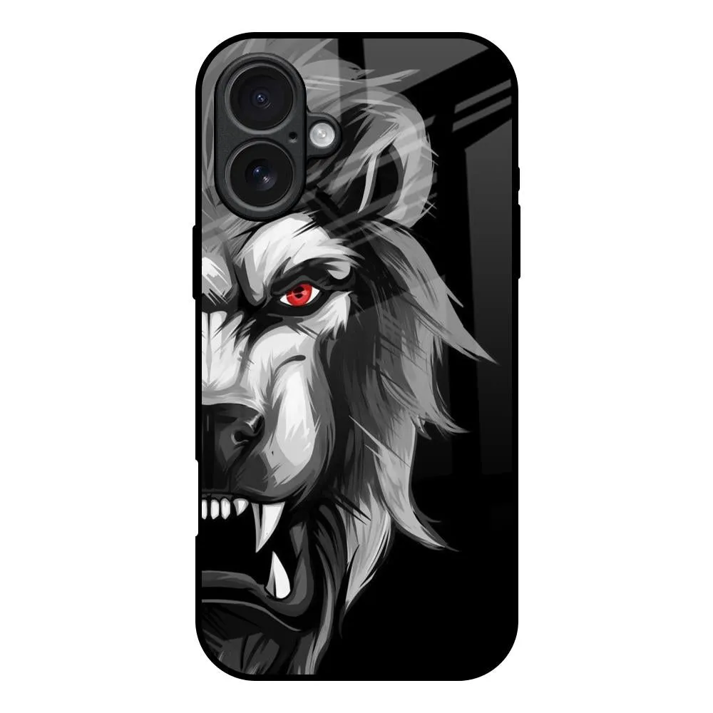 Matte Look Finish Premium Quality Wild Lion Glass Case for iPhone 17