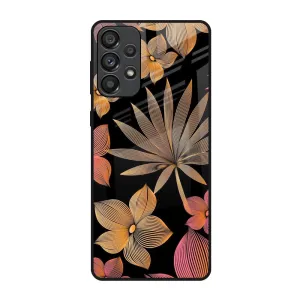Gradient Design Lines Pattern Flowers Glass Case for Samsung Galaxy A73 5G