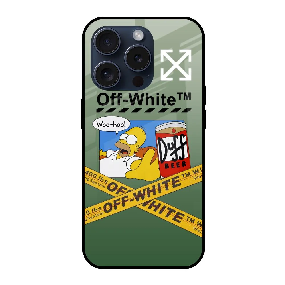 Duff Beer Glass Case for iPhone 15 Pro Shock Resistant Luxury Edge Texture