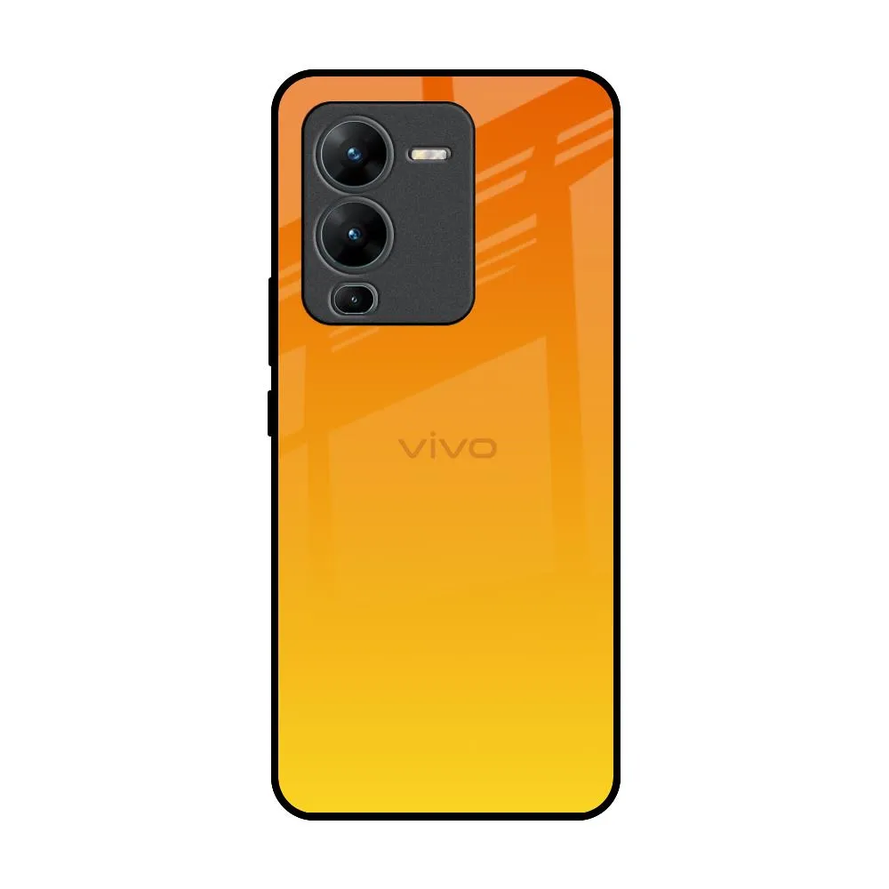 Sunset Glass Case for Vivo V25 Pro Strong Grip Creative Pattern