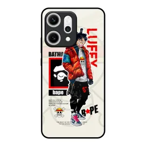 Durable Finish Layer Bape Luffy Glass Case for Oppo Reno14 5G