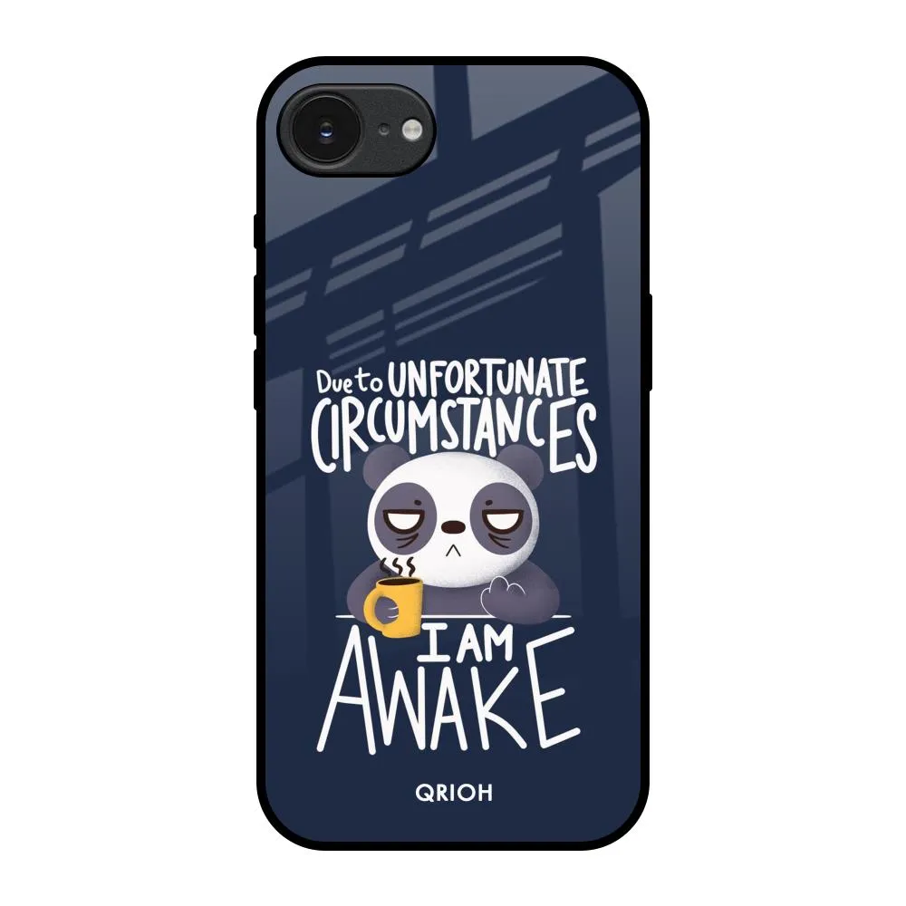 Protective Shell High-End Detail Struggling Panda Glass Case for Apple iPhone 16e