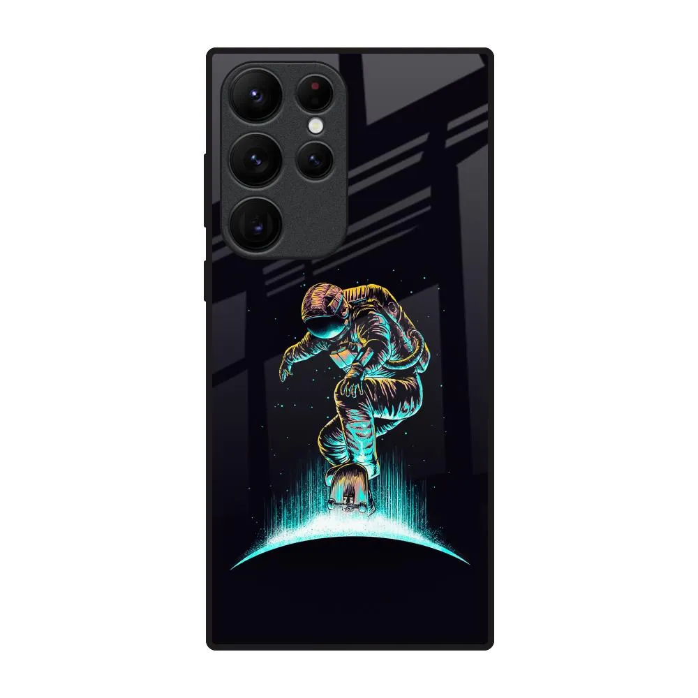 Smooth Finish Touch Star Ride Glass Case for Samsung Galaxy S22 Ultra 5G