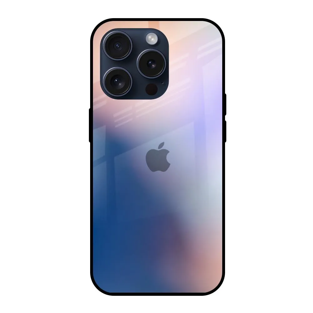 Blue Mauve Gradient Glass Case for iPhone 15 Pro Vivid Pattern