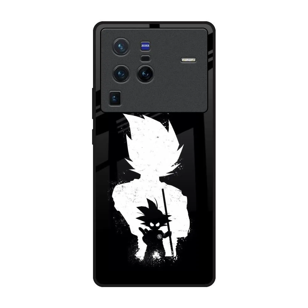 Gloss Surface Soft Interior Monochrome Goku Glass Case for Vivo X80 Pro 5G