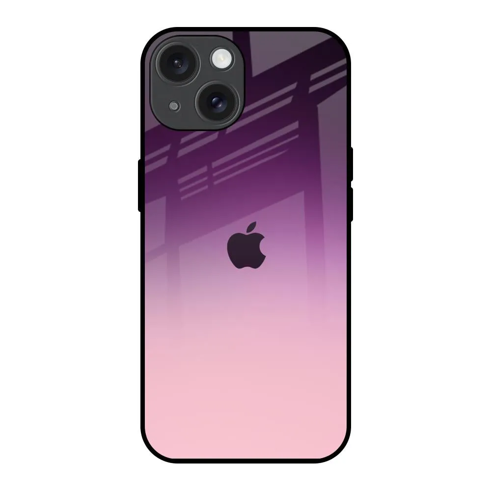 Purple Gradient Glass case for iPhone 15 Gloss Layer Finish Fashion Detail