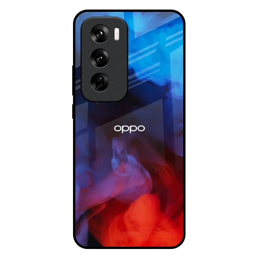 Colorful option Rugged Edge Texture Dim Smoke Glass Case for Oppo Reno 12 5G