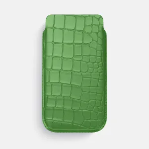 Travel Friendly Minimal Edge Design Pouch Case For iPhone 16 Pro Max In Alligator