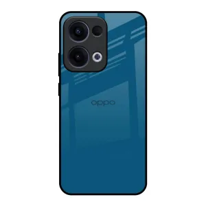 Full Coverage Gloss Finish Cobalt Blue Glass Case for Oppo Reno13 5G