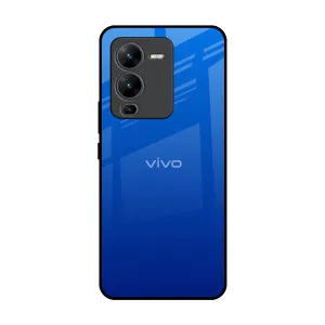 Custom Fit Protective Corner Egyptian Blue Glass Case for Vivo V25 Pro