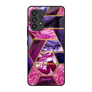 Protective Texture Layer Electroplated Geometric Marble Glass Case for Samsung Galaxy A53 5G