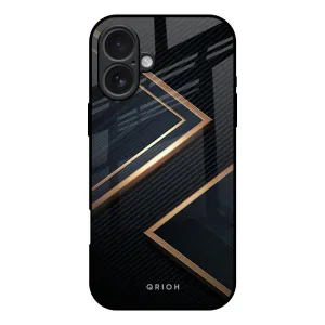 Sleek Golden & Navy Glass Case for iPhone 17 Rugged Edge Texture