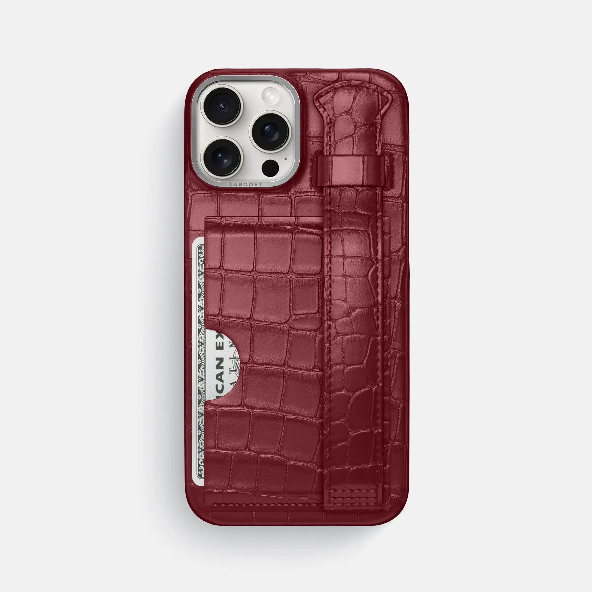 Soft Protection Edge Cardholder Strap Case For iPhone 16 Pro Max In Alligator