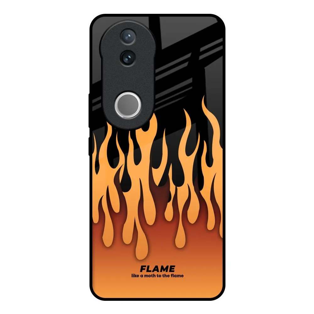 Premium Form Fire Flame Glass Case for IQOO Z10R 5G