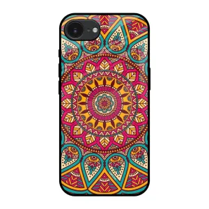 Drop Protection Protective Frame Design Elegant Mandala Glass Case for Apple iPhone 16e