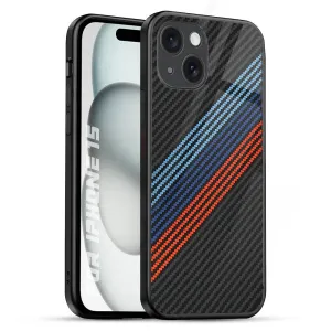 Carbon Inspired Glass Case for iPhone 15 Minimal Look Modern Layer