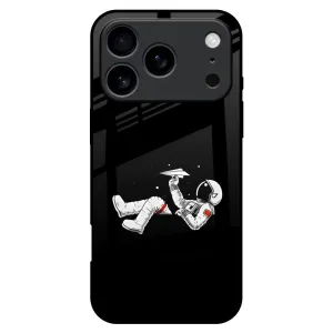 Minimal Texture Smooth Finish Touch Space Traveller Glass Case for iPhone 17 Pro Max