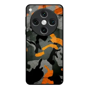 Wear resistant Camouflage Orange Glass Case For Oppo Find x8 Pro
