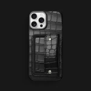 Envelope Case Edition Black For iPhone 16 Pro Max In Alligator Minimal Aesthetic Touch