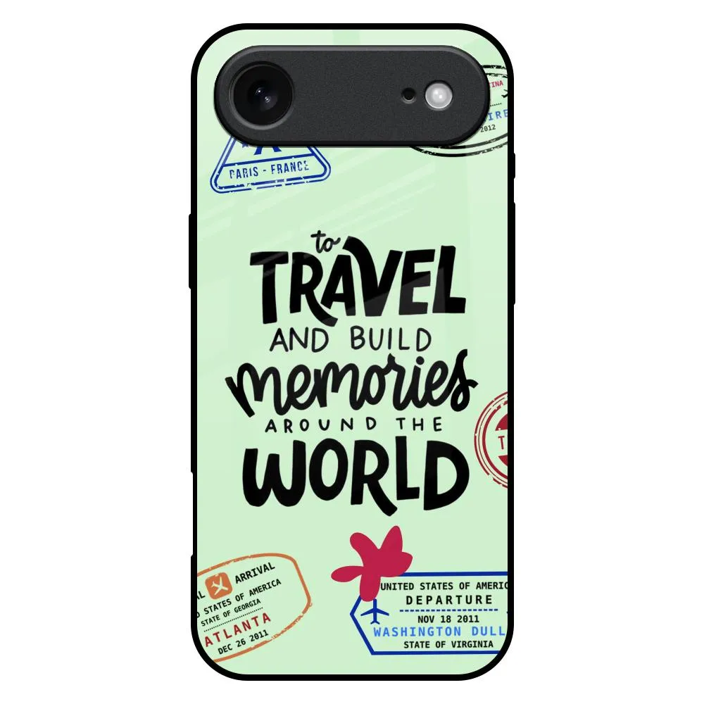 Travel Stamps Glass Case for iPhone 17 Air Clear View