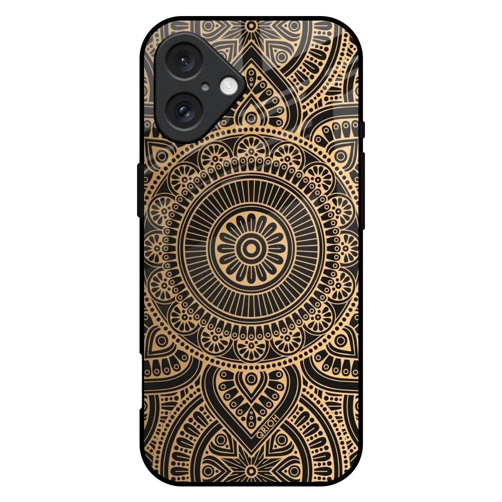 Personal Style Durable Accessory Luxury Mandala Glass Case for iPhone 16 Plus