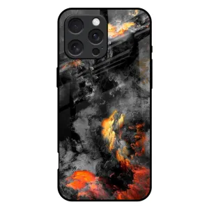 Soft Finish Compact Feel Lava Explode Glass Case for iPhone 16 Pro Max