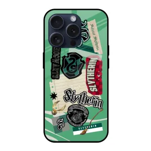 Slytherin Glass Case for iPhone 15 Pro Premium Look Modern Texture Look