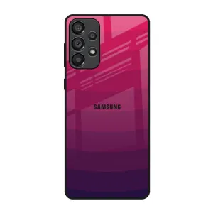 Casual Design Trendy Detailing Wavy Pink Pattern Glass Case for Samsung Galaxy A73 5G