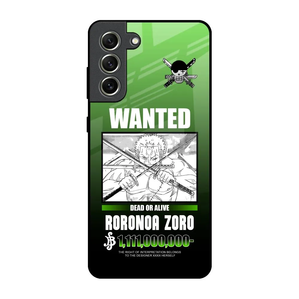 Zoro Wanted Glass Case for Samsung Galaxy S21 FE 5G Creative Pattern
