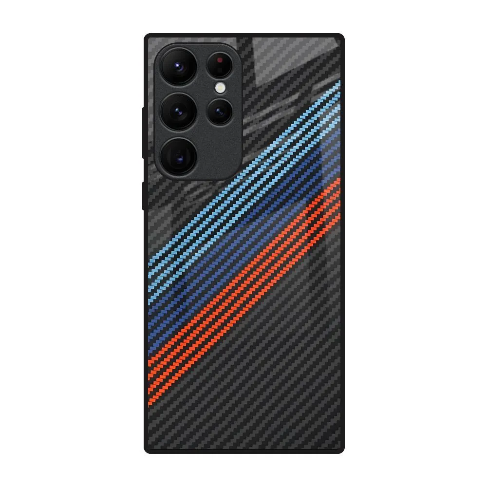 Carbon Inspired Glass Case for Samsung Galaxy S22 Ultra 5G Office Accessory