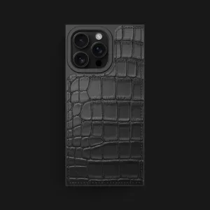 Square Case Edition Black For iPhone 16 Pro Max In Alligator Shock Surface