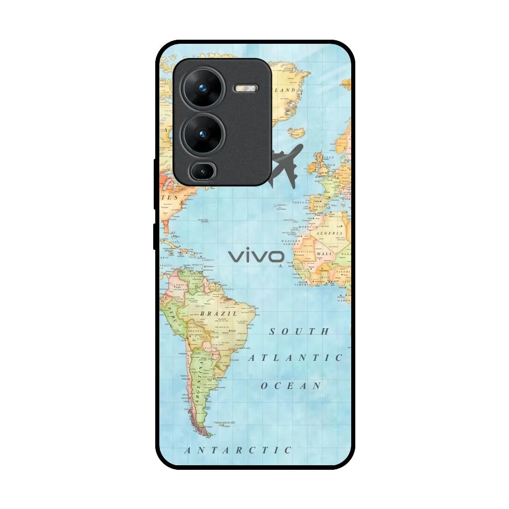 Durable Build Handheld device Fly Around The World Glass Case for Vivo V25 Pro