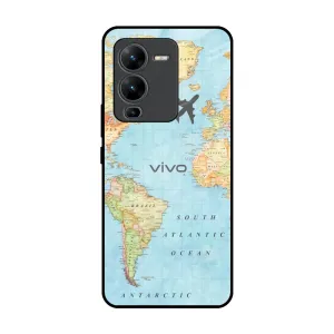 Durable Build Handheld device Fly Around The World Glass Case for Vivo V25 Pro