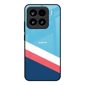 Premium Detail Pink & White Stripes Glass Case For Mi 15 5G