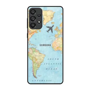 Fly Around The World Glass Case for Samsung Galaxy A73 5G Bold colors Camera Protection