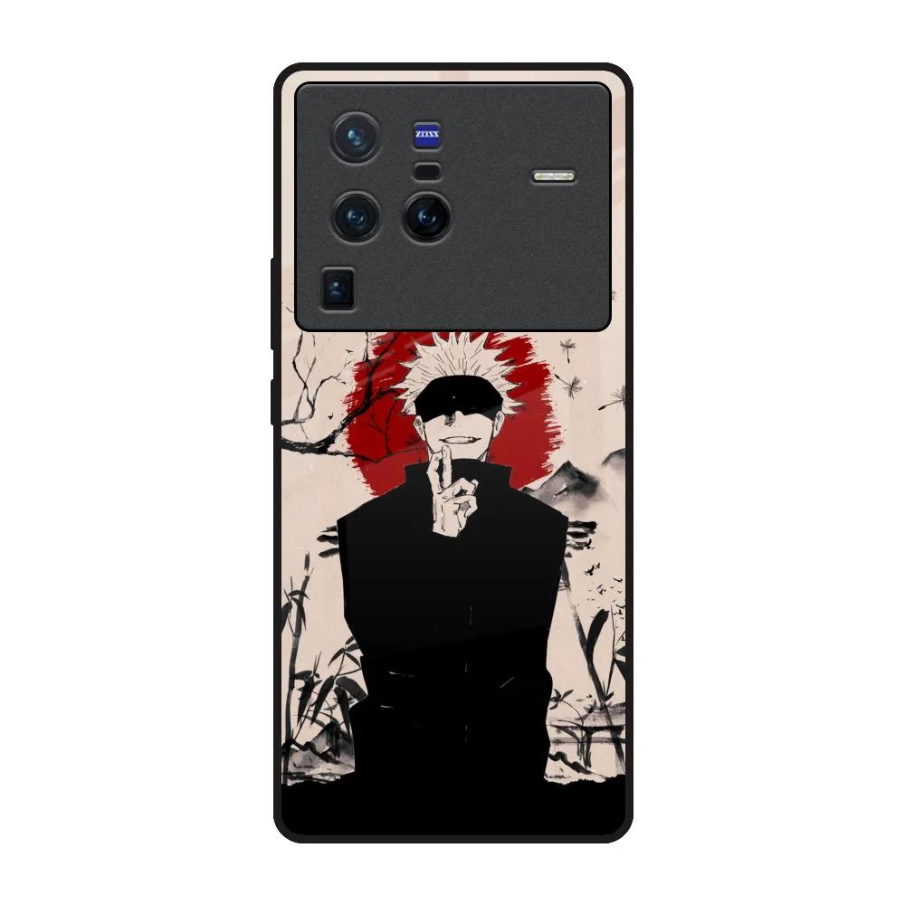 Manga Series Glass Case for Vivo X80 Pro 5G Polished Detail Edge