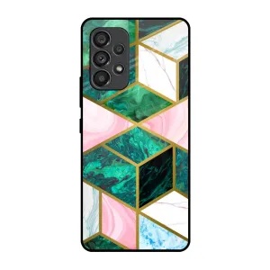 Shock Resistant Portable Shield Seamless Green Marble Glass Case for Samsung Galaxy A53 5G