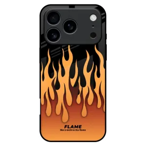Fire Flame Glass Case for iPhone 17 Pro Max Elegant Texture Outdoor Adventure