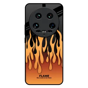 easy installation Marble Pattern Fire Flame Glass Case for Mi 14 Ultra 5G